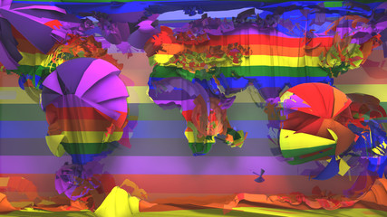 Pride Day LGBTQIA gay lesbian LGBT Mardi Gras graphic title 3D render