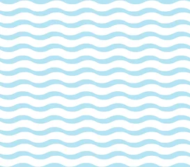 Wallpaper murals Sea waves cute blue wave pattern