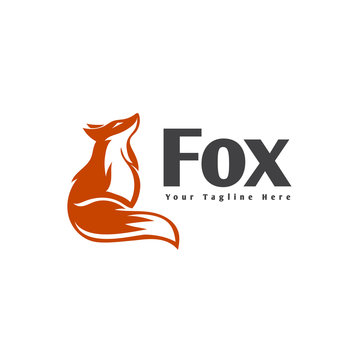 Sitting fox howling logo