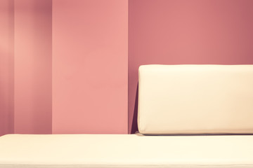 Modern sofa bed and backrest pillow at living room area