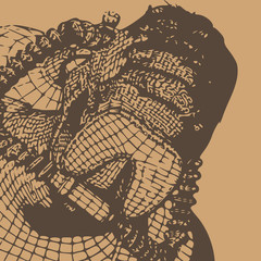 Silhouette of diver. Icon diver. The concept of sport diving. Vintage engraved illustration