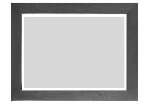 Black wood photo frame isolated on a white background