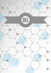 DNA abstract geometric background, layout in A4 set technology brochure flyer design template vector shadow