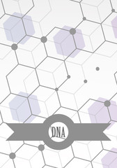 DNA abstract geometric background, layout in A4 set technology brochure flyer design template vector shadow
