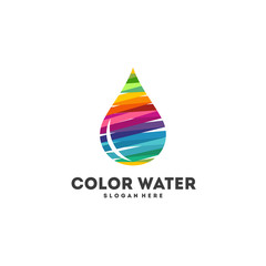 Colorful Water Drop logo designs concept vector, Abstrack Water logo