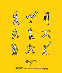 스포츠 포스터 / 손으로 그린 스포츠 그림