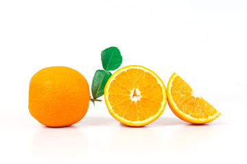 orange fruit on white background isolate.