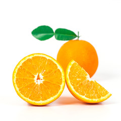 orange fruit on white background isolate.