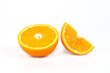 orange fruit on white background isolate.