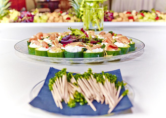 Finger food ready to eat.