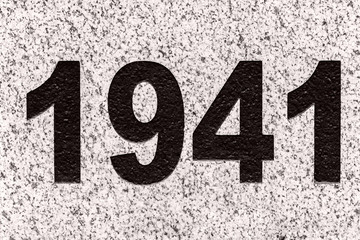 numbers (figures) 1941 on a marble slab