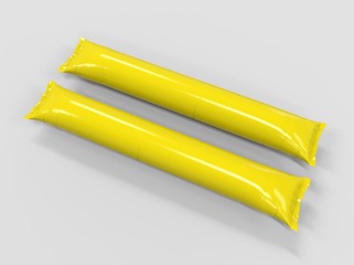Blank bang bang inflatable balloon stick. 3d render illustration.