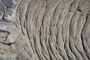Ancient lava flow rock as a nature background, with texture and pattern, Hawaii
