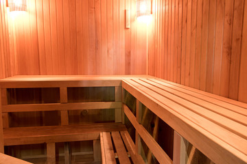 Fototapeta na wymiar The interior of the steam room in the bath . Spa. The concept of rest