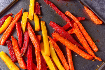 colorful vegetable fries from the oven