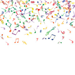 Musical Signs. Modern Background with Notes. Vector Element for Musical Poster, Banner, Advertising, Card. Minimalistic Simple Background.