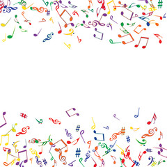 Musical Signs. Modern Background with Notes. Vector Element for Musical Poster, Banner, Advertising, Card. Minimalistic Simple Background.