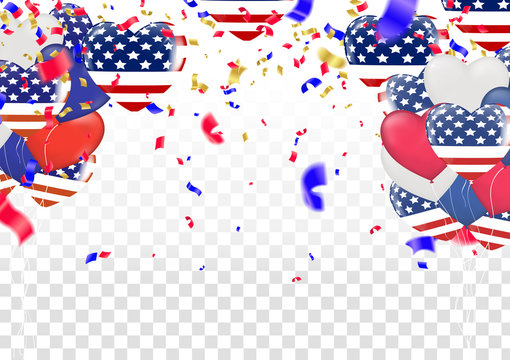 4 of July USA Independence Day. Abstract holiday celebration vector white background