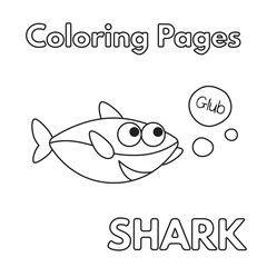Cartoon Shark Coloring Book