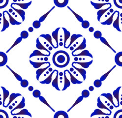 abstract flower tile pattern