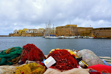 Panoramic view of Gallipoli. Puglia. Italy