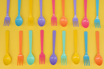 close up of plastic spoons for background