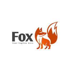 Fox stand cartoon logo