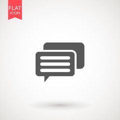 Speech bubble icon. Chat Flat vector. Comment icon. ON white background.
