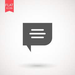 Speech bubble icon. Chat Flat vector. Comment icon. ON white background.