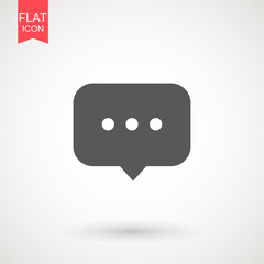 Speech bubble icon. Chat Flat vector. Comment icon. ON white background.