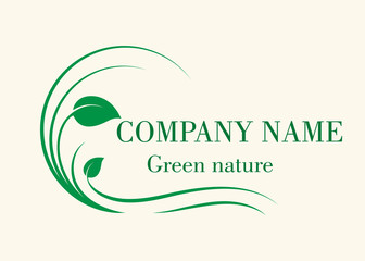 Obraz premium green leaf logo