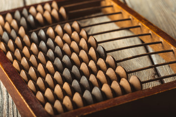 Vintage abacus close up