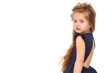 Portrait of a little girl close-up.