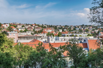 Fototapeta premium Bratislava, Slovakia - May 24, 2018: The panorama of Bratislava's Old Town, Slovakia.