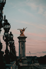 Fototapeta na wymiar The Alexander III Bridge across Seine river in Paris