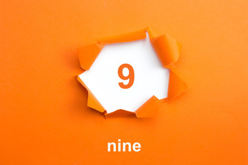 Number 9 - Number written text nine - obrazy, fototapety, plakaty
