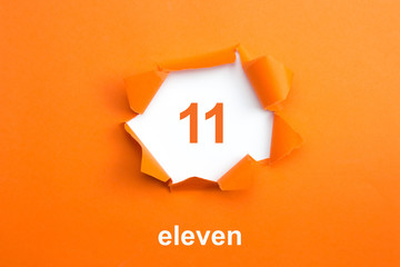 Number 11 - Number written text eleven