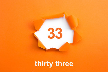 Number 33 - Number written text thirty three