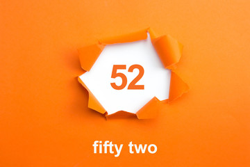 Number 52 - Number written text fifty two
