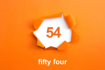 Number 54 - Number written text fifty four