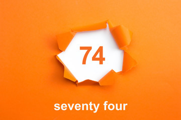 Number 74 - Number written text seventy four