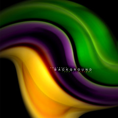 Fluid mixing colors vector wave abstract background design. Colorful mesh waves