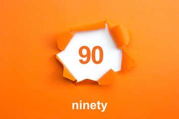 Number 90 - Number written text ninety