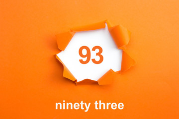 Number 93 - Number written text ninety three