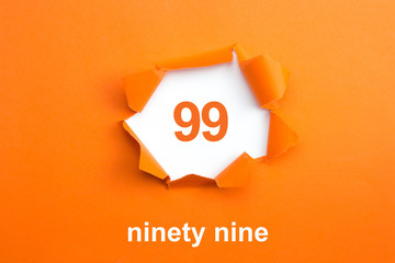 Number 99 - Number written text ninety nine - obrazy, fototapety, plakaty