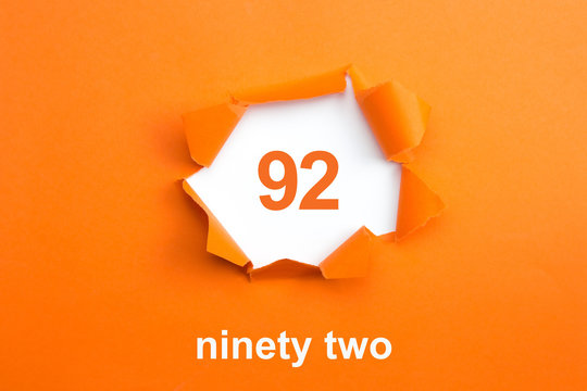 Number 92 - Number written text ninety two