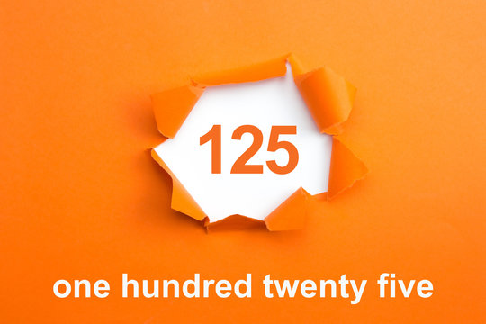 Number 125 - Number written text one hundred twenty five