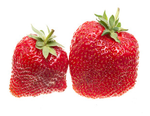 ripe strawberry on white background