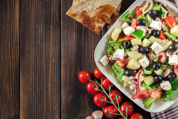 Greek salad with fresh vegetables