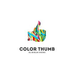 Abstract Colorful Thumb logo designs concept vector, Best Color logo template